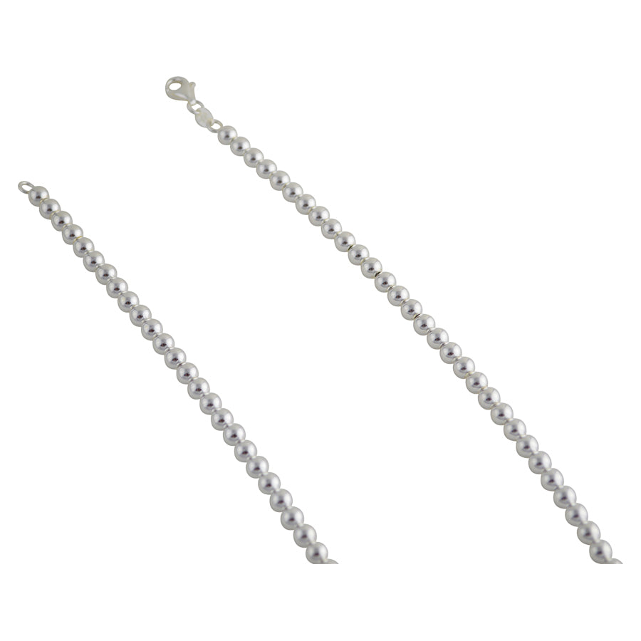 Solid 925 Sterling Silver Italian Ball Bead Chain Necklace, Made in Italy,  5mm Sterling Silver Ball Chain, Ball Necklace Chain 