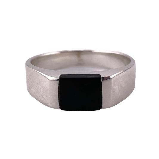 Black Onyx Stone Ring Sterling Silver