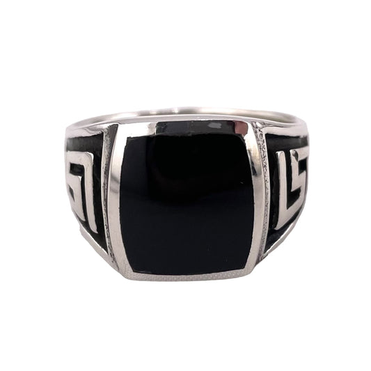 Black Onyx Stone Ring Sterling Silver