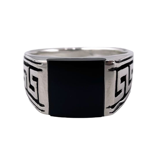 Black Onyx Stone Ring Sterling Silver