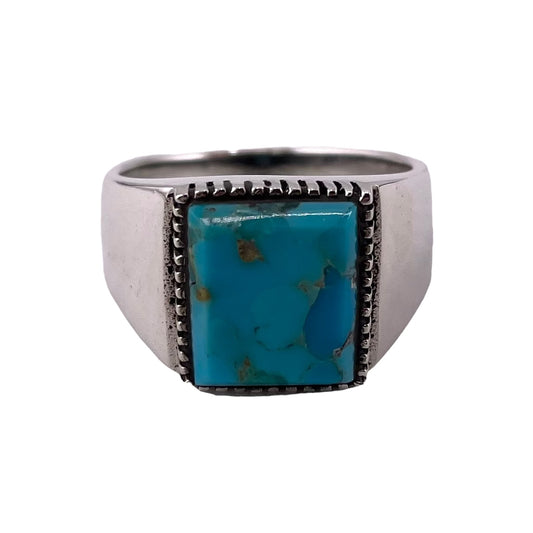 Turquoise Stone Ring Sterling Silver