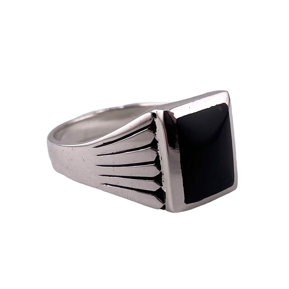 Black Onyx Stone Ring Sterling Silver