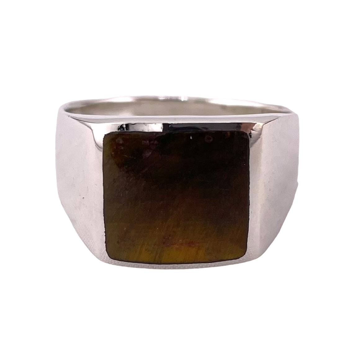 Tiger Eye Stone Ring Sterling Silver