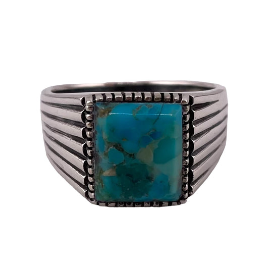 Turquoise Stone Ring Sterling Silver