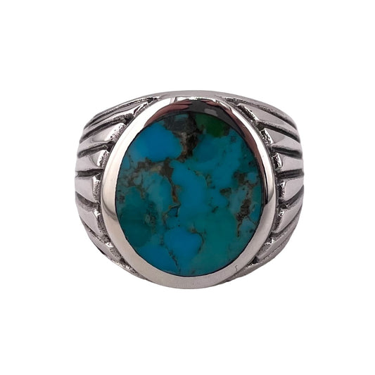 Turquoise Stone Ring Sterling Silver