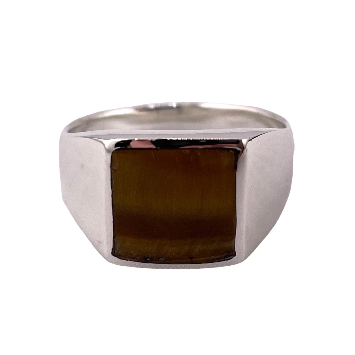 Tiger Eye Stone Ring Sterling Silver