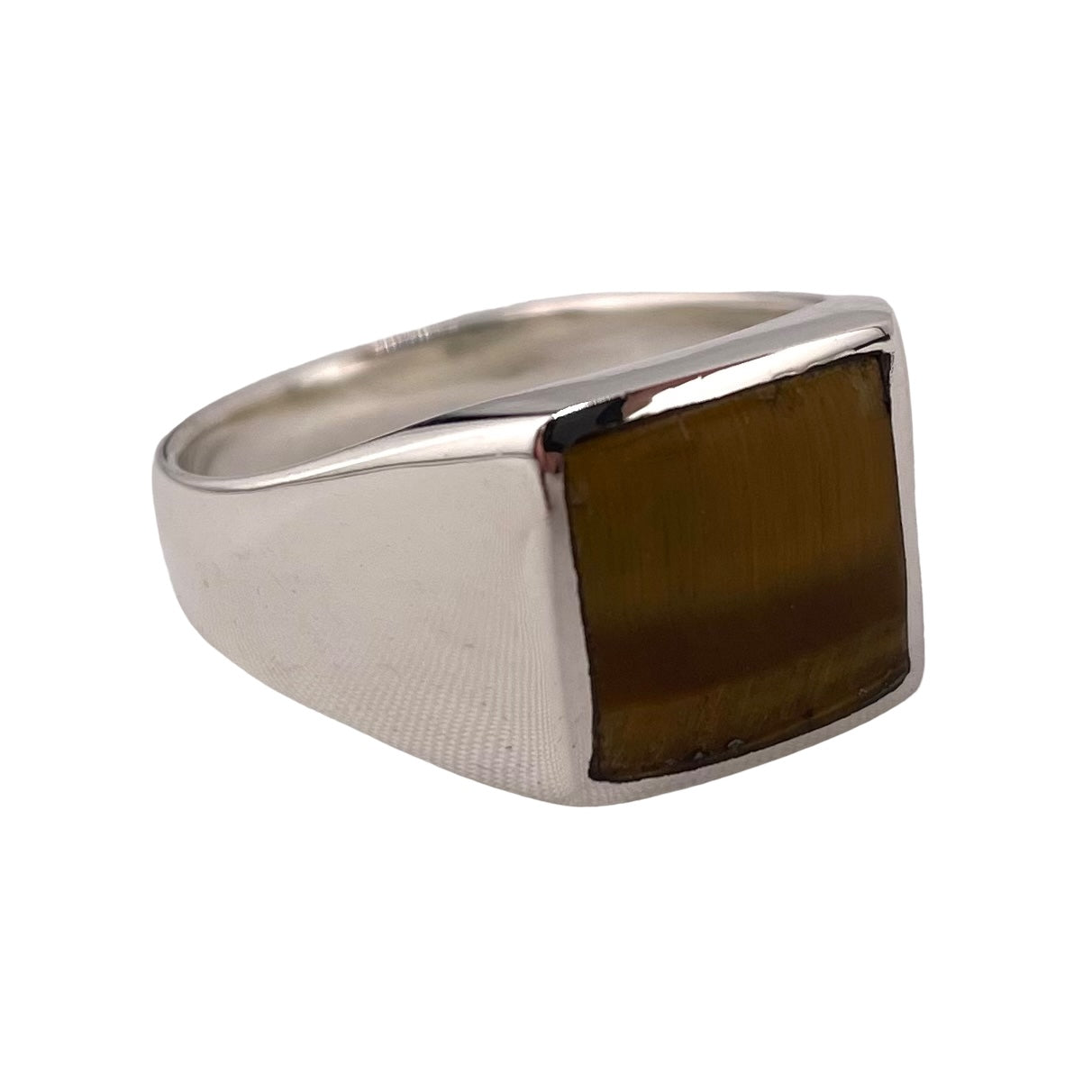 Tiger Eye Stone Ring Sterling Silver