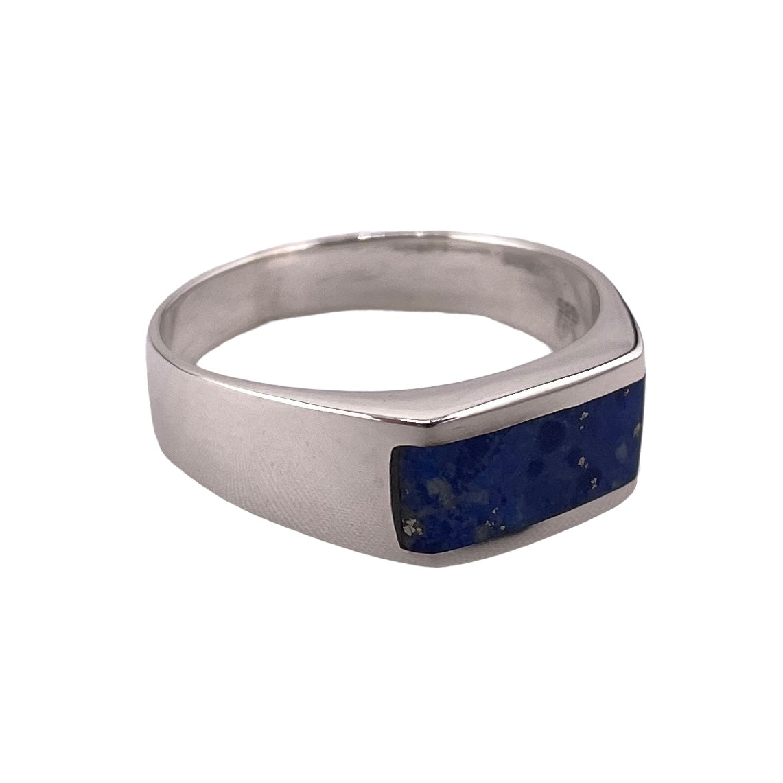 Lapis Inlay Stone Ring Sterling Silver