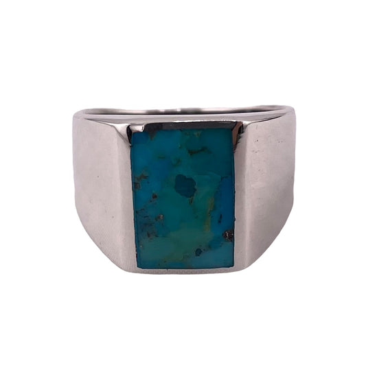 Turquoise Stone Ring Sterling Silver