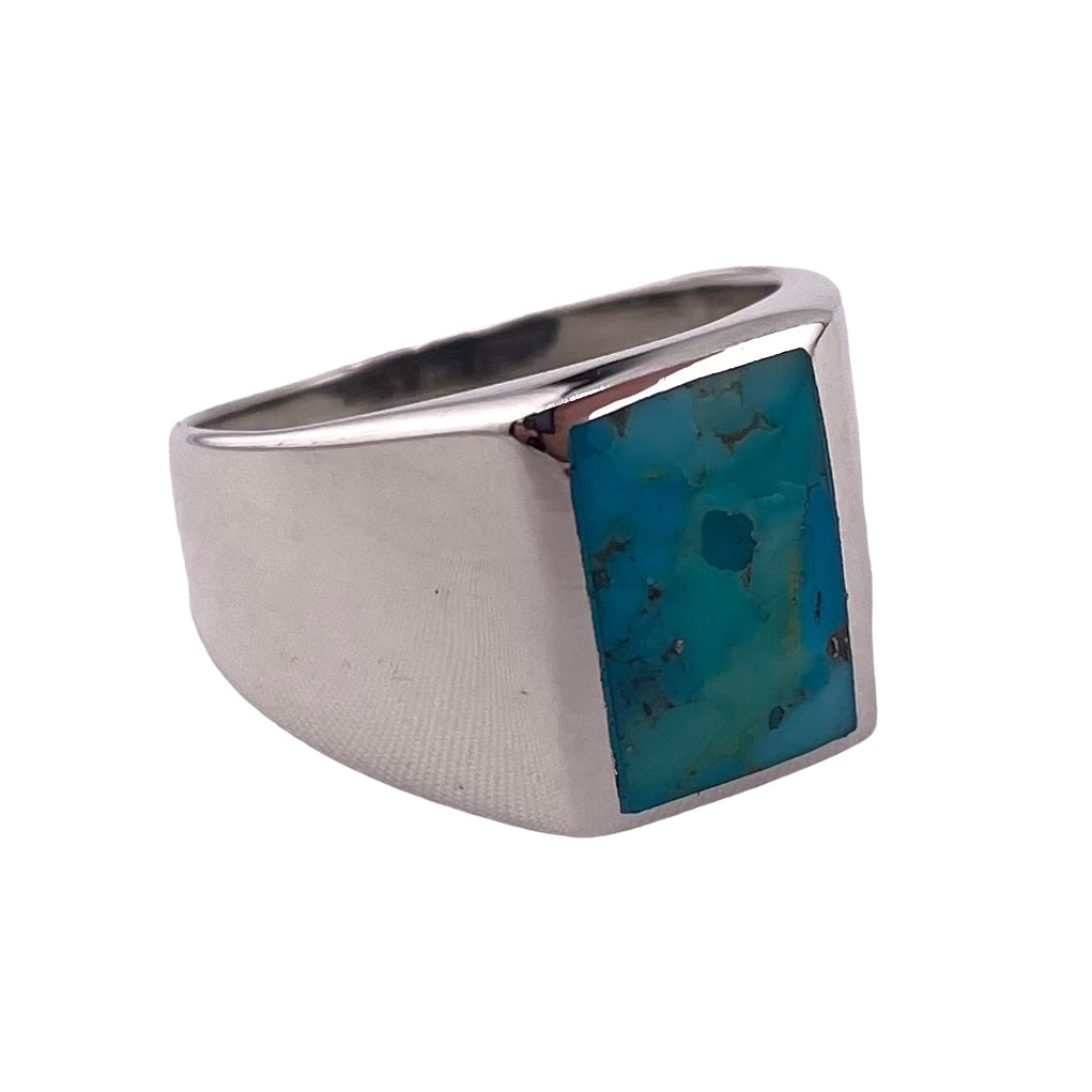 Turquoise Stone Ring Sterling Silver