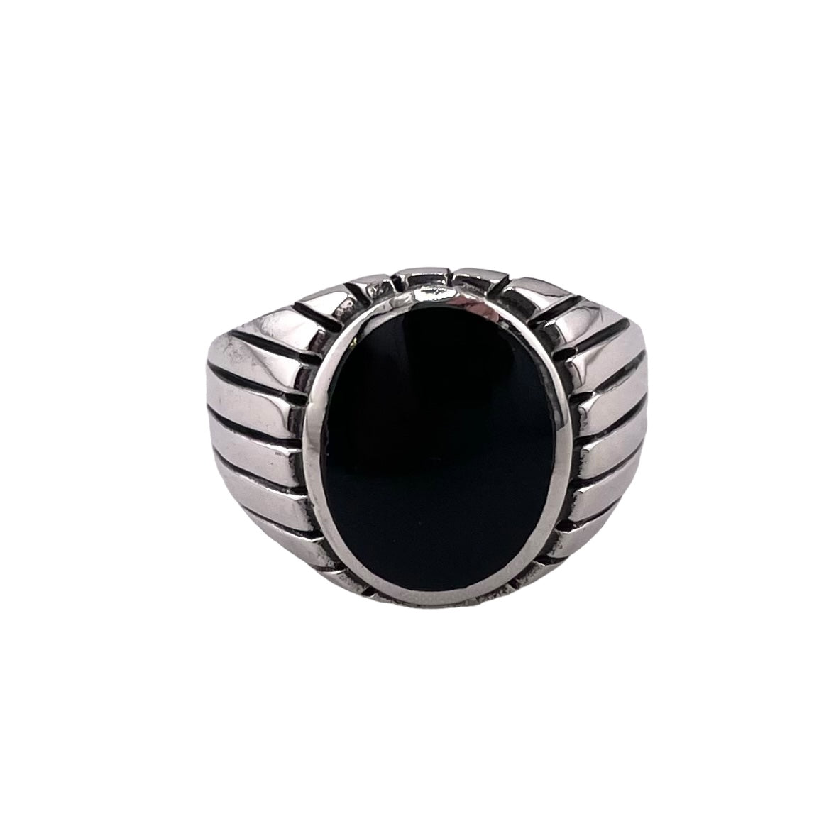 Black Onyx Stone Ring Sterling Silver