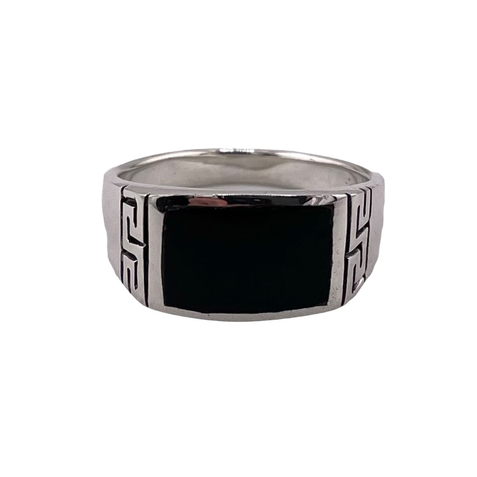 Black Onyx Stone Ring Sterling Silver