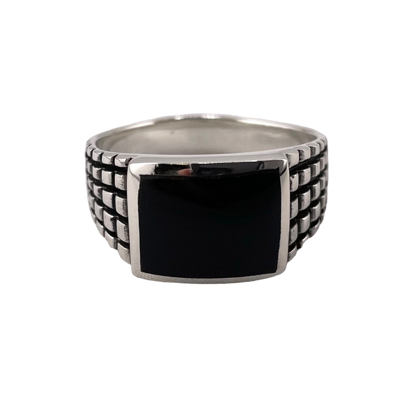 Black Onyx Stone Ring Sterling Silver