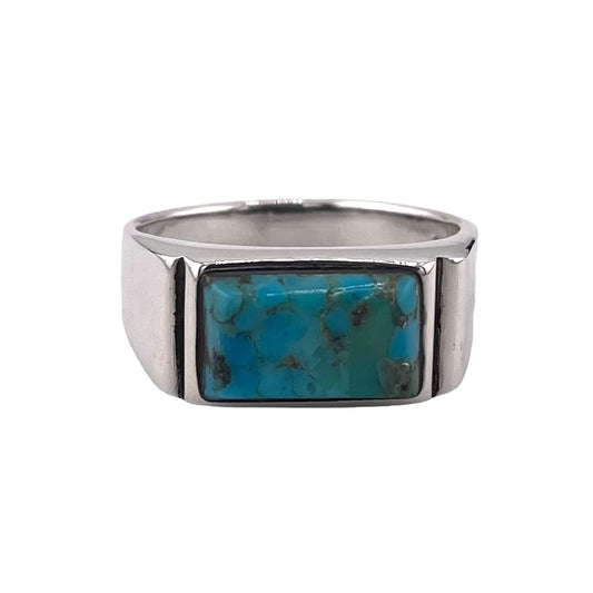 Turquoise Stone Ring Sterling Silver