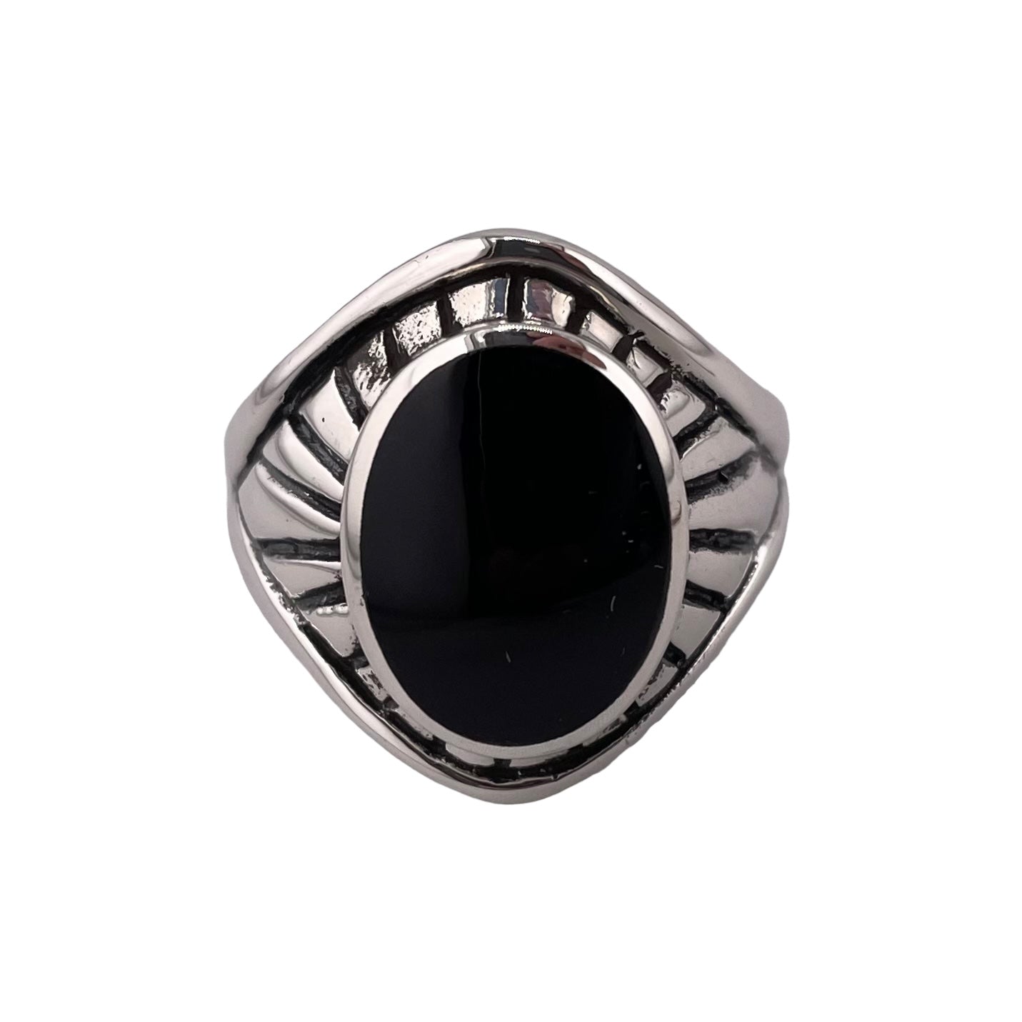 Black Onyx Stone Ring Sterling Silver