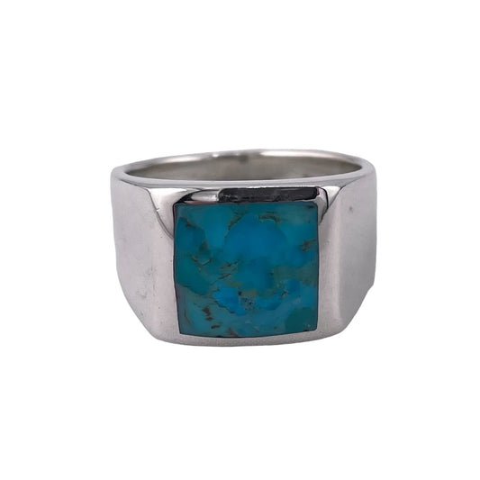 Turquoise Stone Ring Sterling Silver