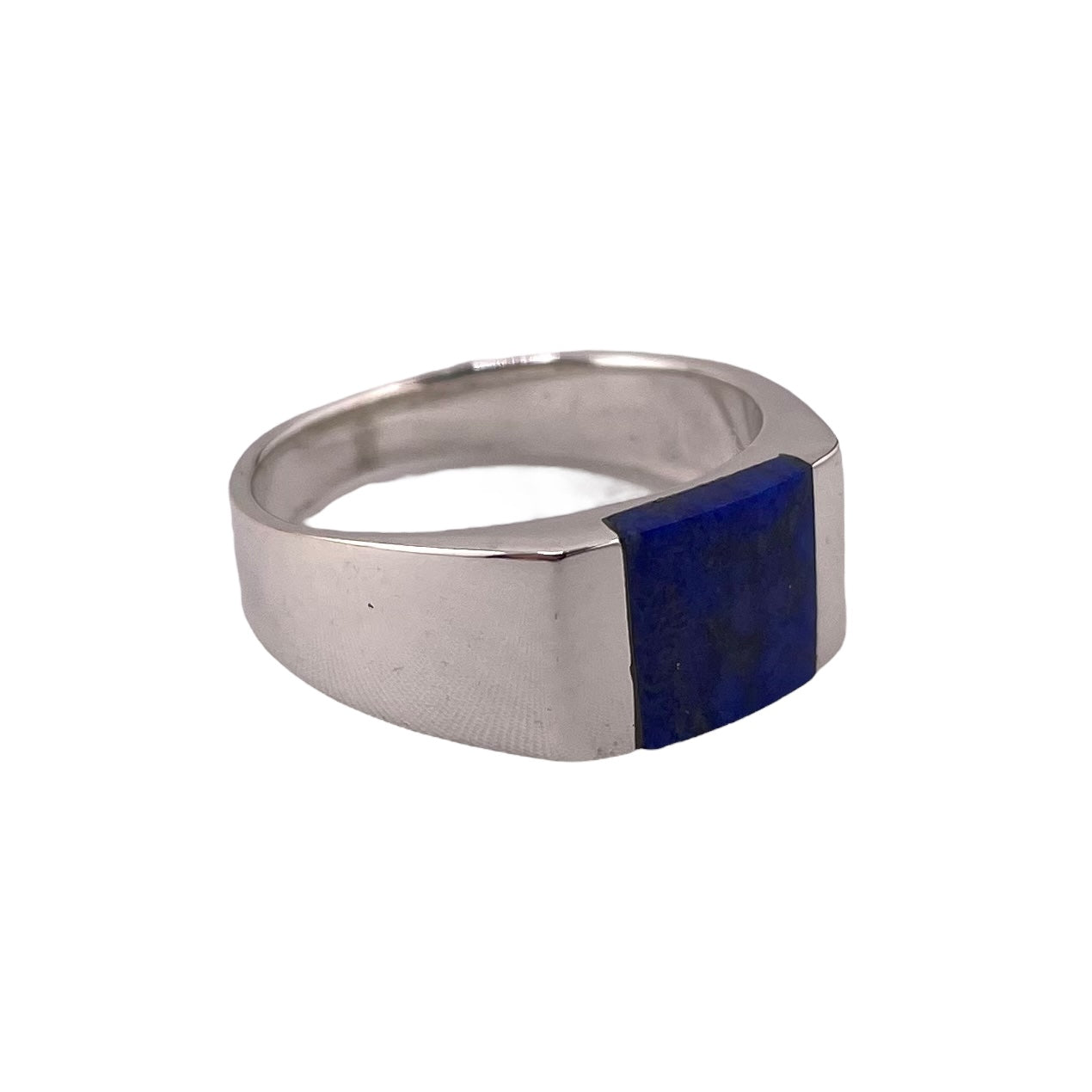 Lapis Square Stone Ring Sterling Silver