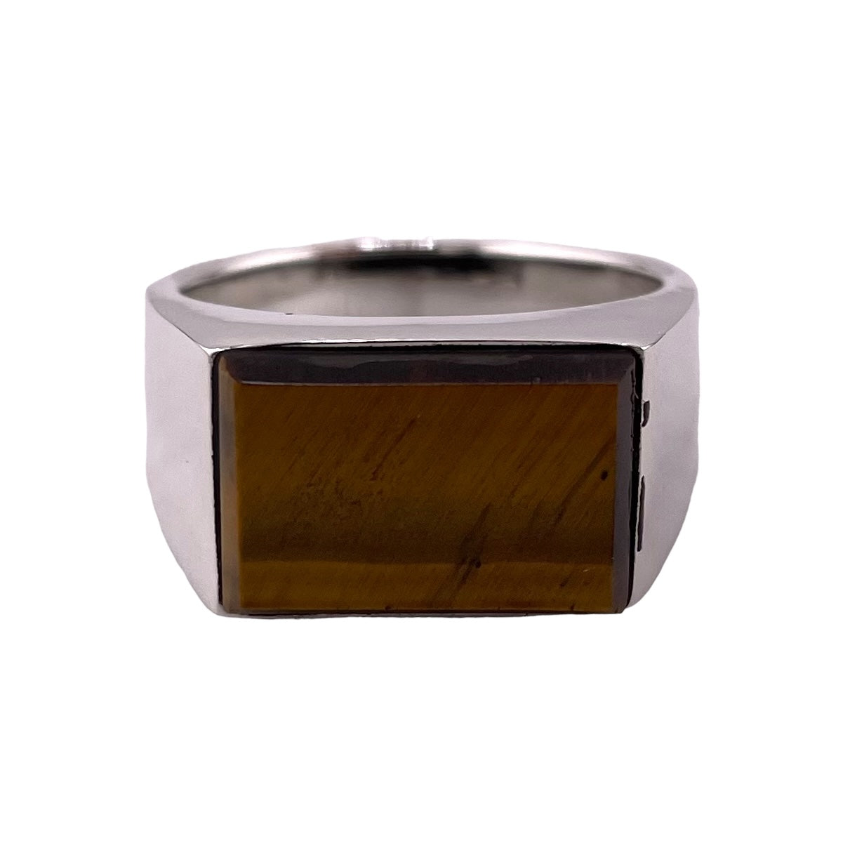 Tiger Eye Stone Ring Sterling Silver