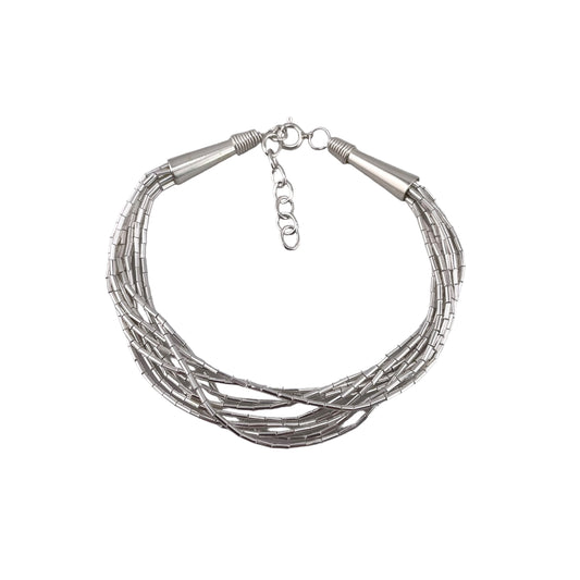 Liquid Silver 10-Strand Bracelet Sterling Silver