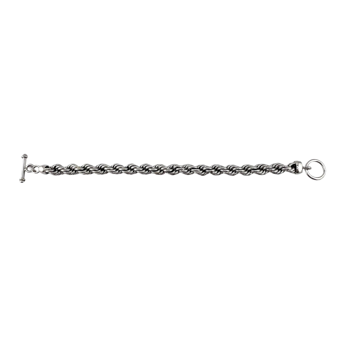 Handmade 7mm Rope Chain Toggle Bracelet Sterling Silver