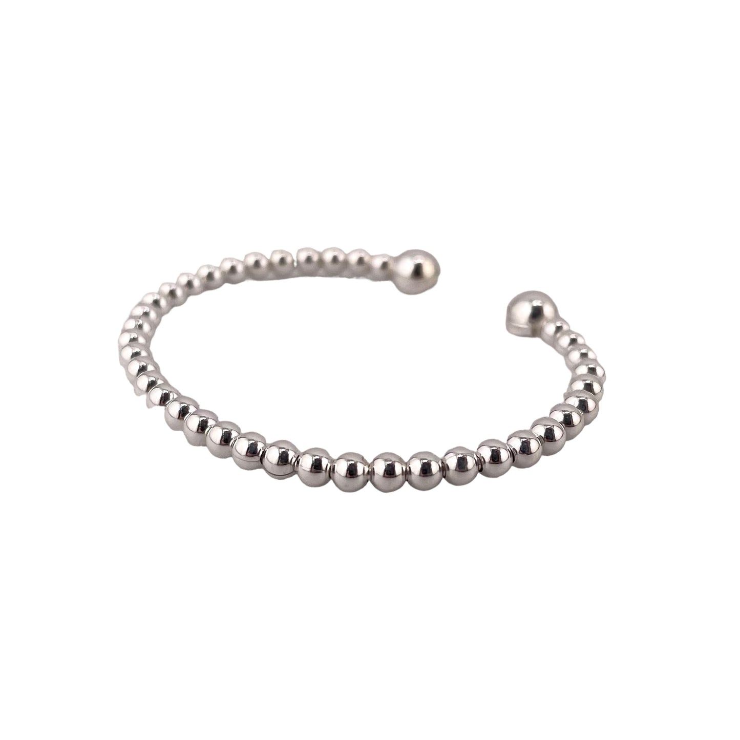 Bead 3mm Baby Cuff Bracelet Sterling Silver