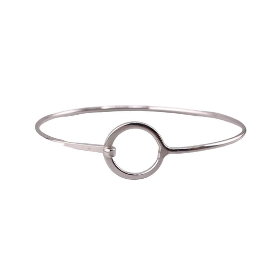 Eternity Latch Bangle Bracelet Sterling Silver