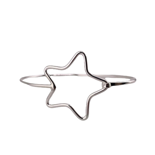 Star Latch Bangle Bracelet Sterling Silver