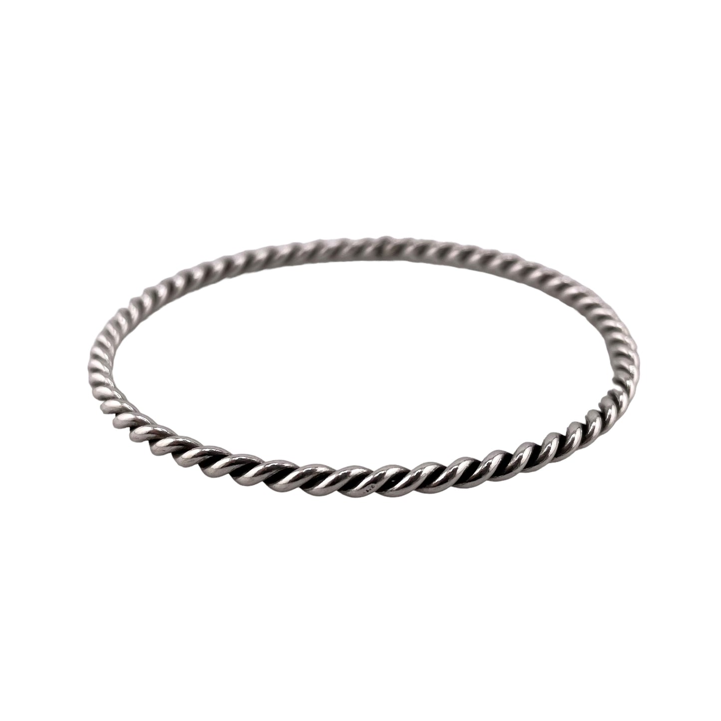 Rope 3mm x 65mm Bangle Bracelet Sterling Silver