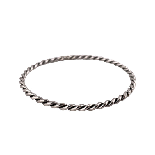 Rope 3.5mm x 70mm Bangle Bracelet Sterling Silver