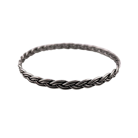 Braided 5.5mm x 68mm Bangle Bracelet Sterling Silver