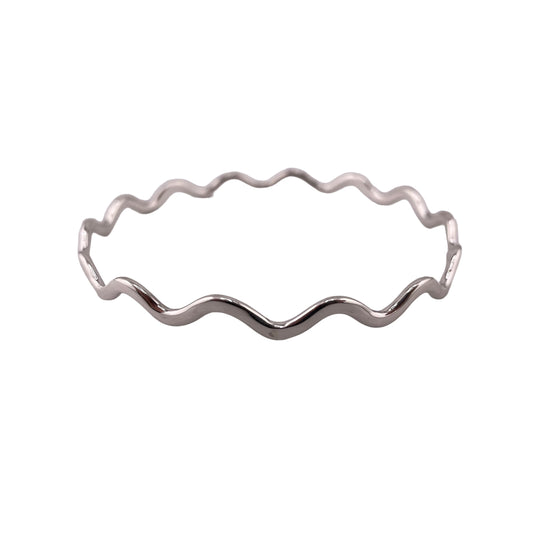 Wave 3mm x 68mm Bangle Bracelet Sterling Silver