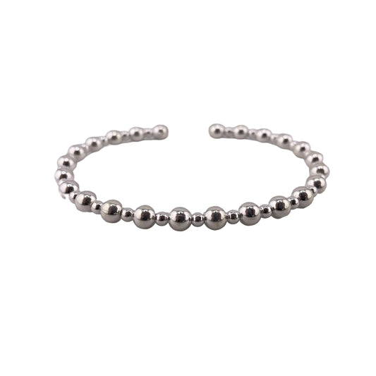 Graduated Bead Cuff Bracelet 5mm Sterling Silver