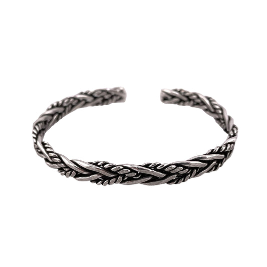 Braided 7.5mm Cuff Bracelet Sterling Silver