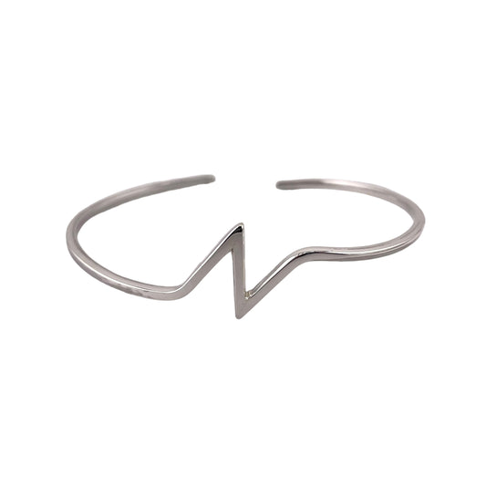 Wave 2mm Cuff Bracelet Sterling Silver