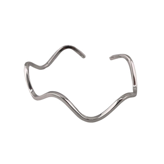 Wave 2mm Cuff Bracelet Sterling Silver