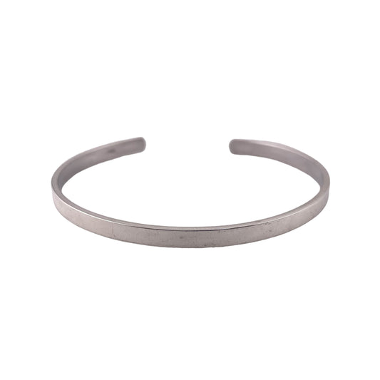 Flat 4mm Cuff Bracelet Sterling Silver