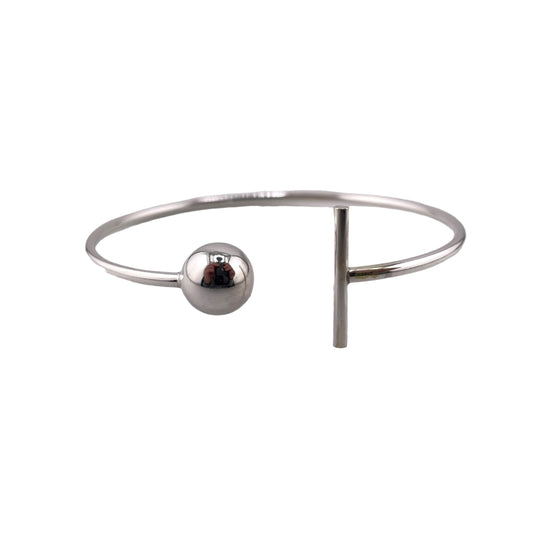 Bead Dash Cuff Bracelet Sterling Silver