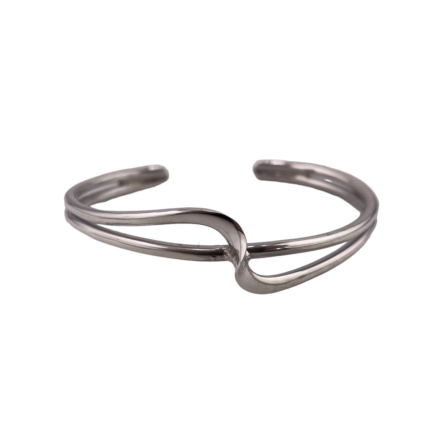 Wave Cuff Bracelet Sterling Silver