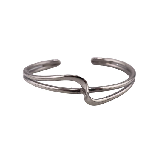 Wave Cuff Bracelet Sterling Silver