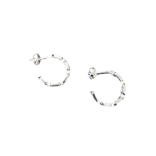 Chain Hoop Earrings Sterling Silver