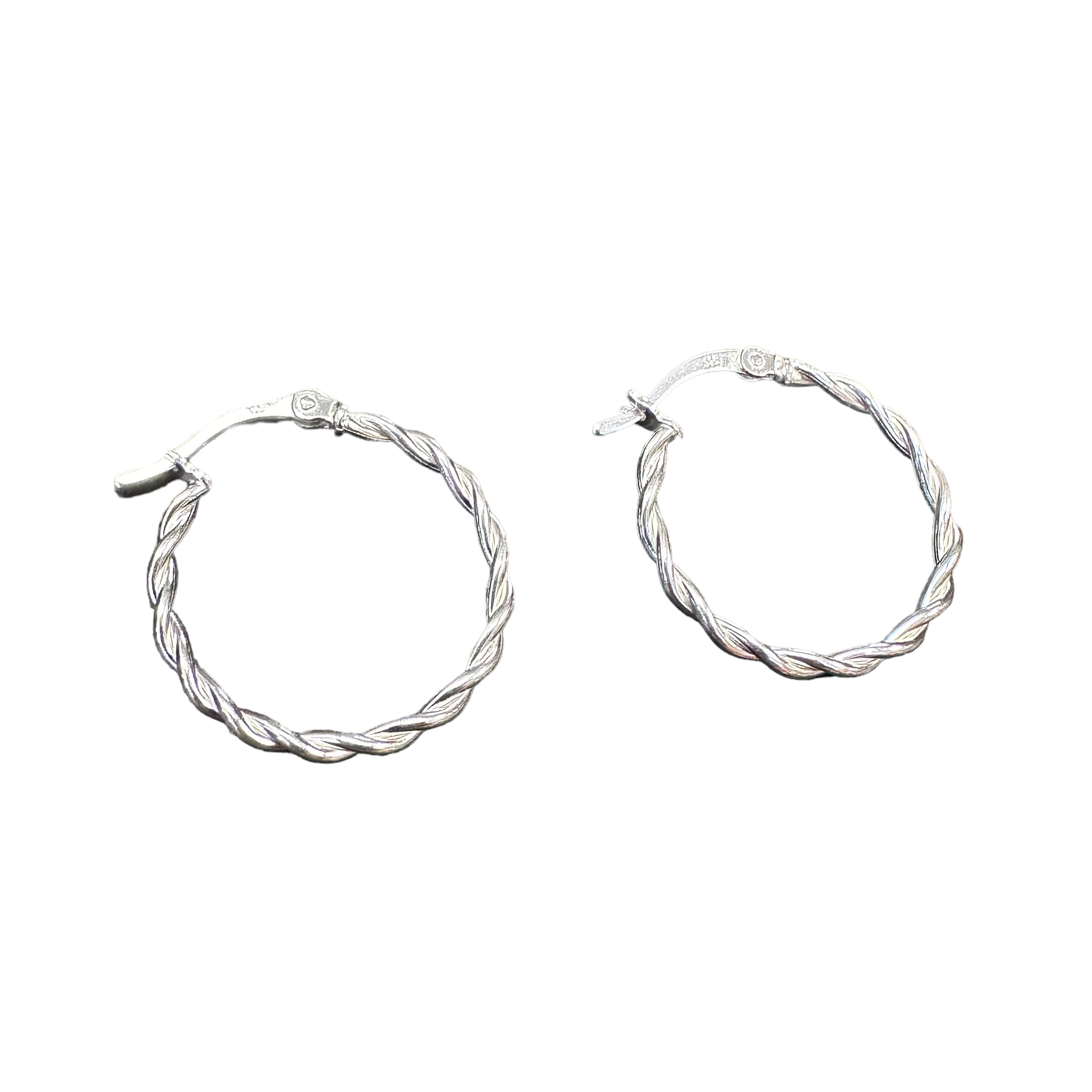 Hand-braided store Earrings silver earrings - Inner lines collection