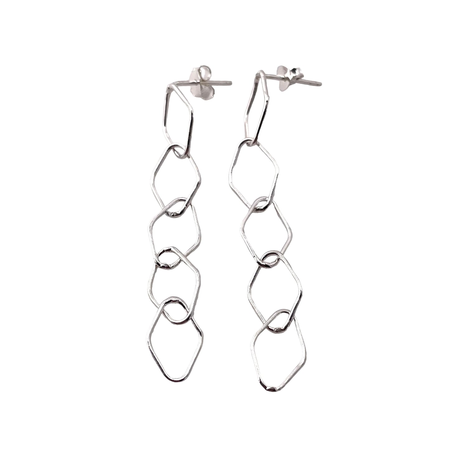 Link Drop Post Earrings Sterling Silver