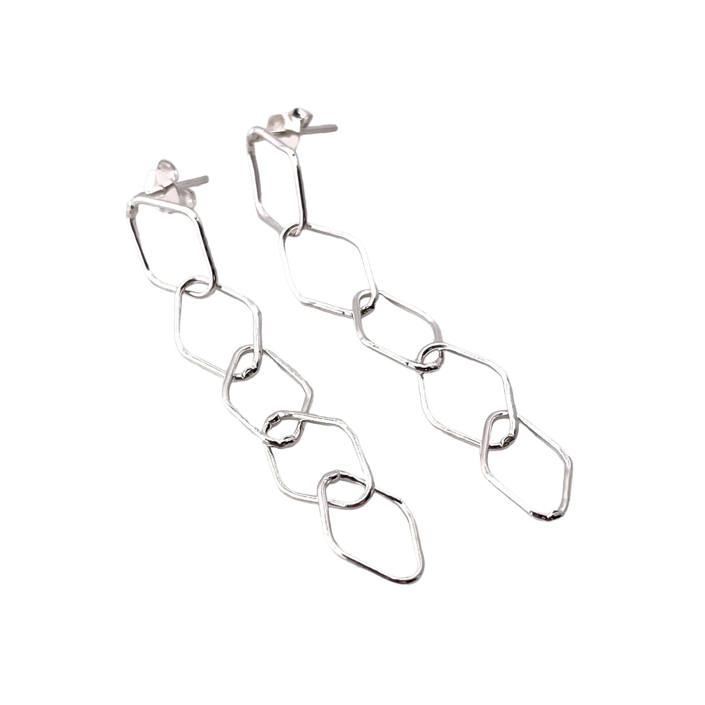 Link Drop Post Earrings Sterling Silver