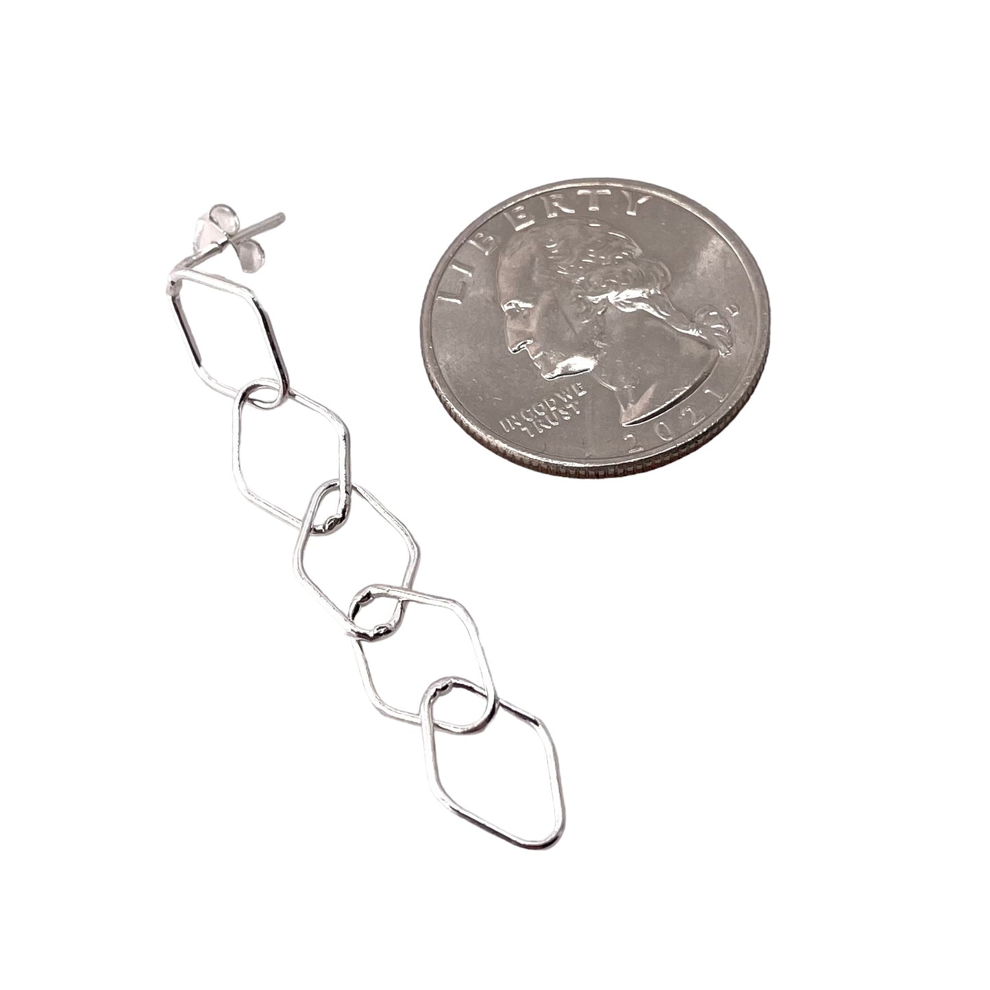 Link Drop Post Earrings Sterling Silver