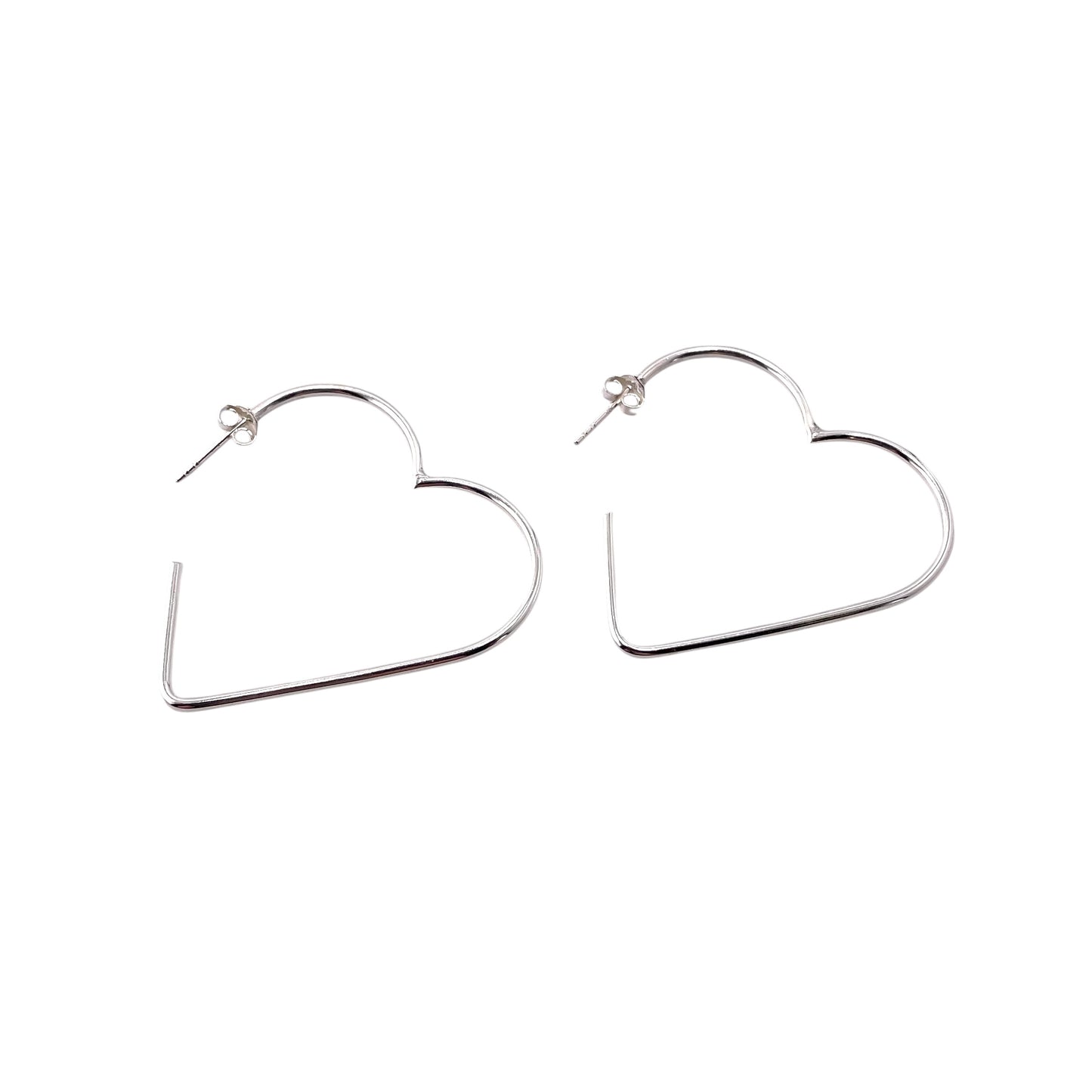 Heart Hoop Earrings Sterling Silver