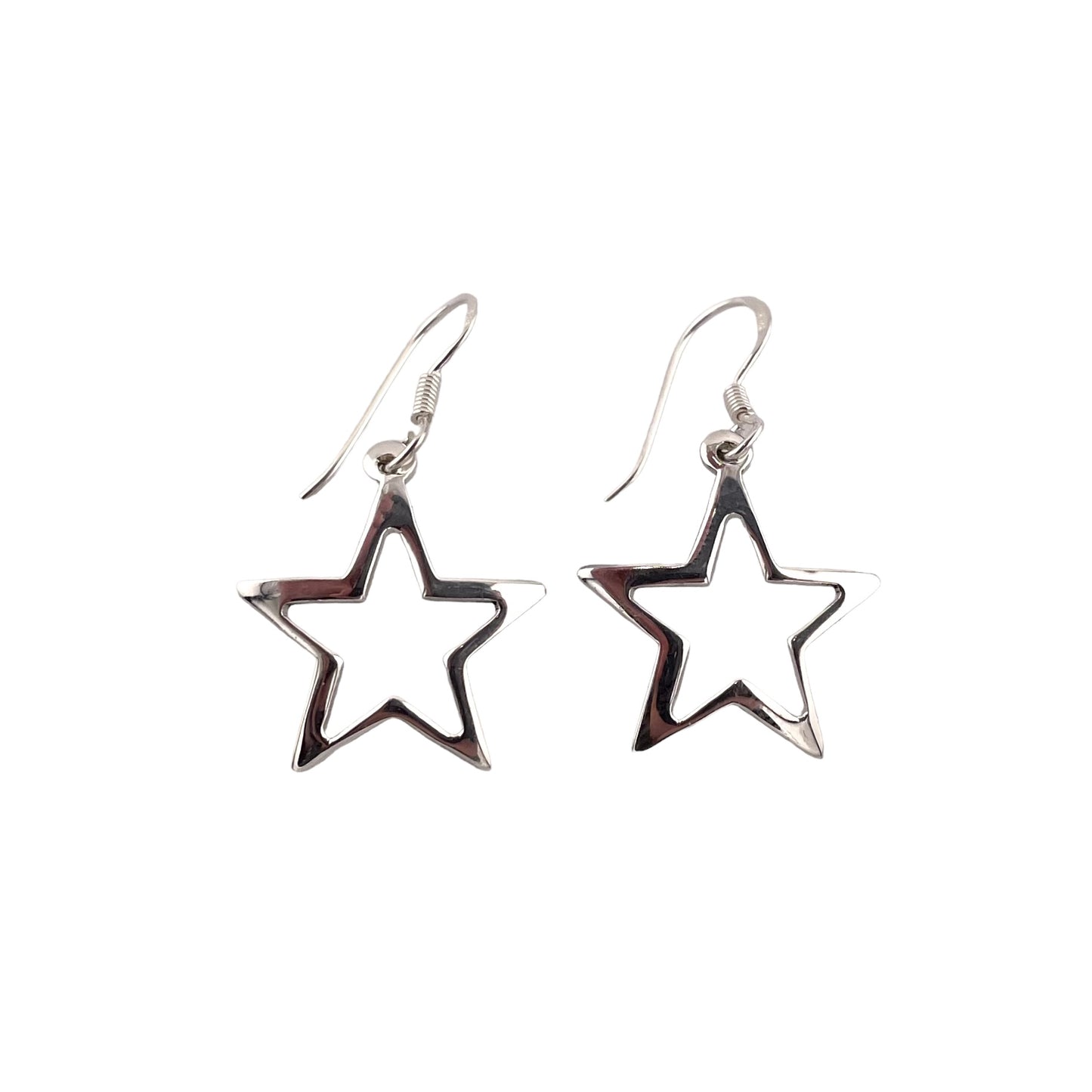 Star Dangle Earrings Sterling Silver