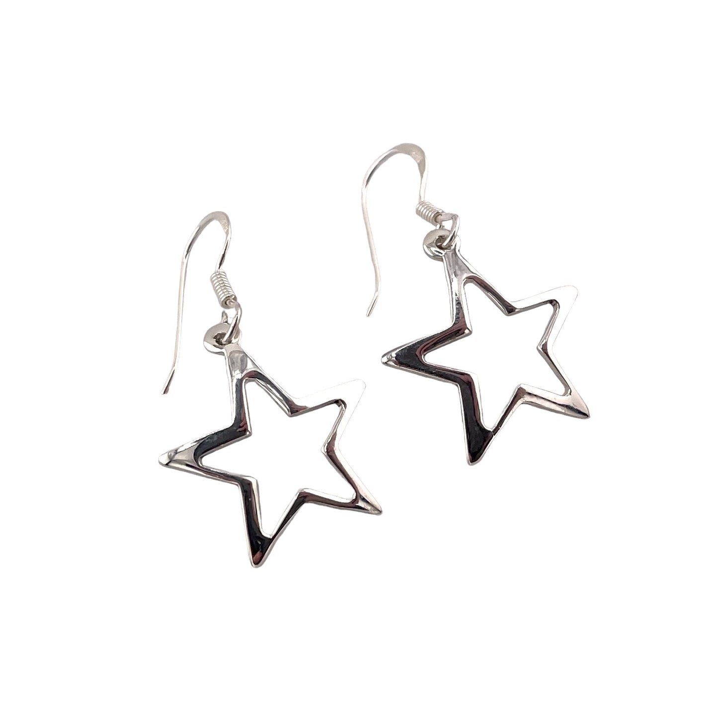 Star Dangle Earrings Sterling Silver