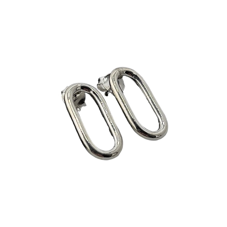 Oval Post Earrings Sterling Silver