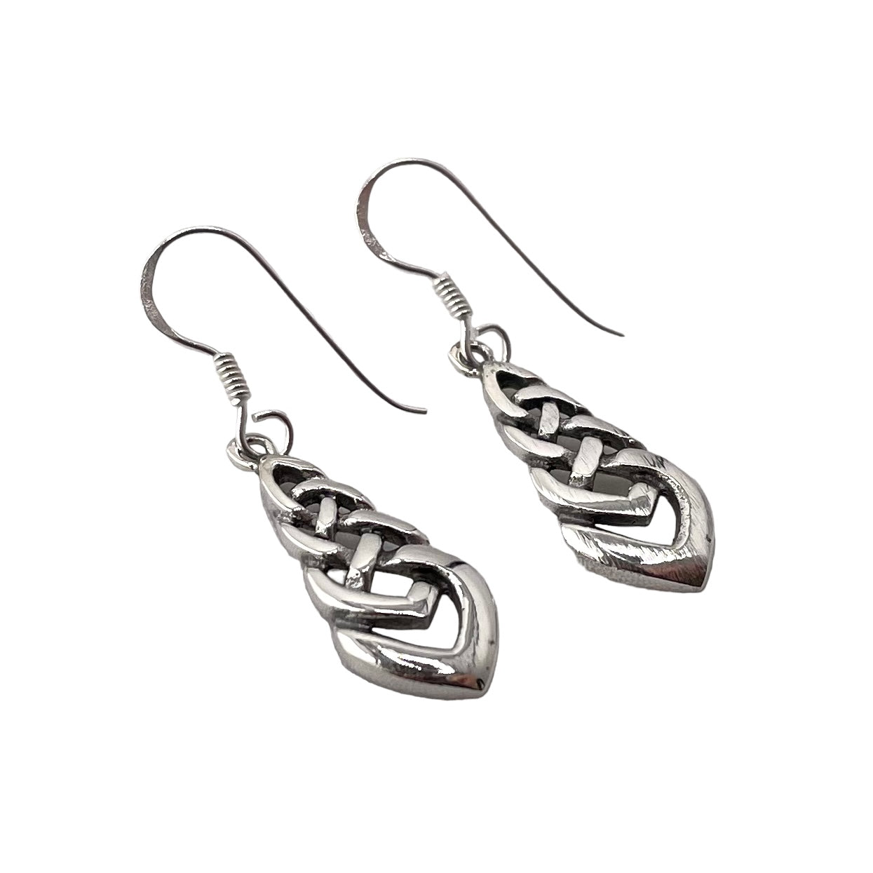 Braided Dangle Earrings Sterling Silver