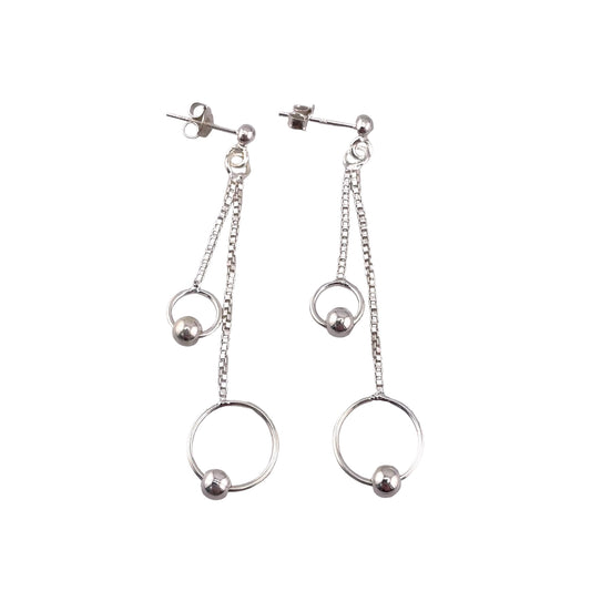 Eternity Drop Dangle Earrings Sterling Silver